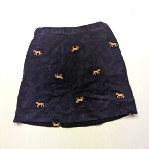 Vintage Hartstrings Skirt Girls Size 5 Navy Corduroy Horse Mini